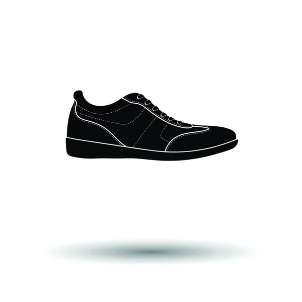Ícone Sapato Casual Homem Fundo Branco Com Design Sombra Ilustração — Vetor de Stock