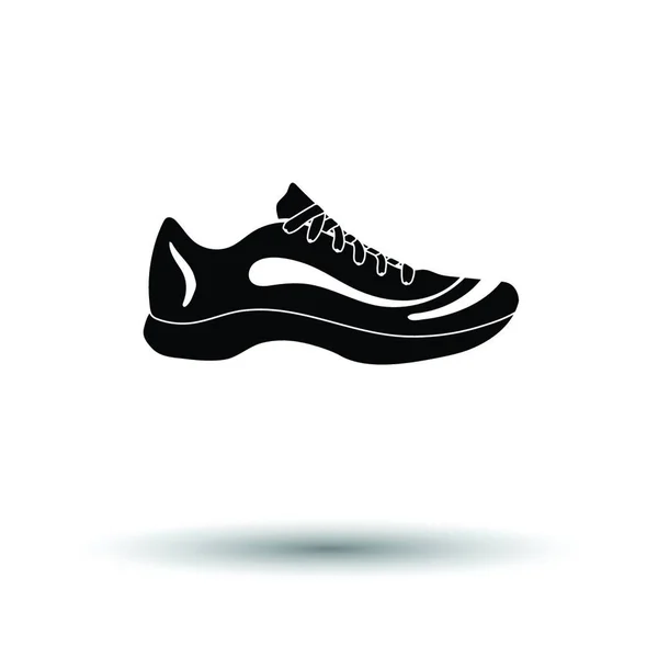 Icono Zapatilla Fondo Blanco Con Diseño Sombra Ilustración Vectorial — Vector de stock