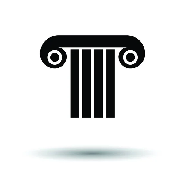 Icono Columna Antigua Fondo Blanco Con Diseño Sombra Ilustración Vectorial — Vector de stock