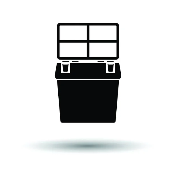 Ikone Des Angelns Geöffnete Schachtel Weißer Hintergrund Mit Schattendesign Vektorillustration — Stockvektor