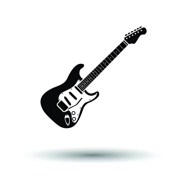 Icono Guitarra Eléctrica Fondo Blanco Con Diseño Sombra Ilustración Vectorial — Vector de stock