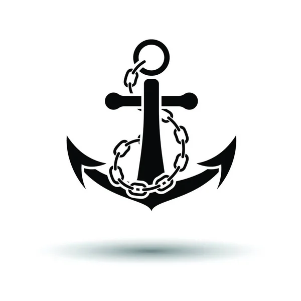 Sea Anchor Chain Icon White Background Shadow Design Vector Illustration — Stock Vector