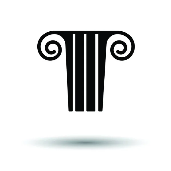 Ícone Coluna Antigo Fundo Branco Com Design Sombra Ilustração Vetorial — Vetor de Stock