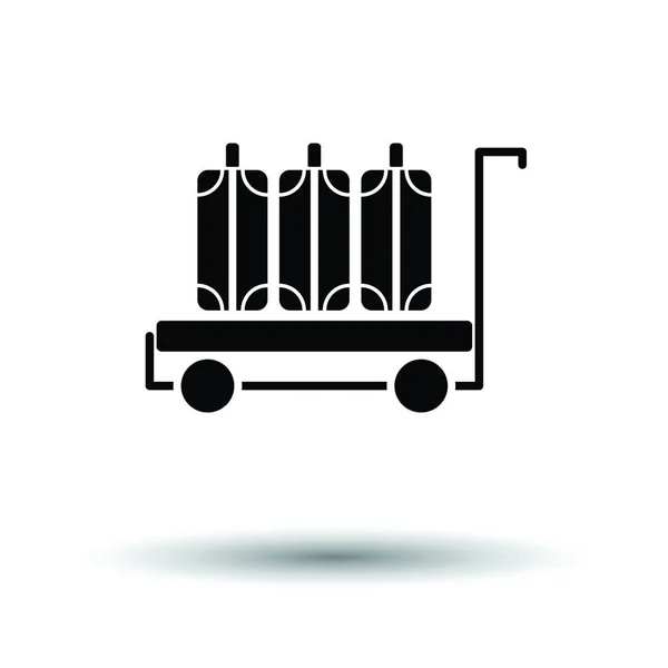 Luggage Cart Icon White Background Shadow Design Vector Illustration — Stock Vector