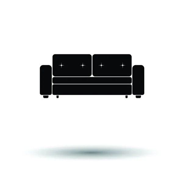 电影沙发图标 白色背景 阴影设计 矢量说明 — 图库矢量图片