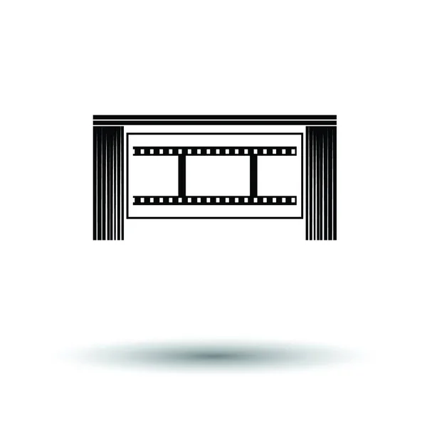 电影院礼堂的图标 白色背景 阴影设计 矢量说明 — 图库矢量图片