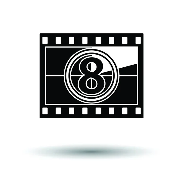 Filmbild Mit Countdown Symbol Weißer Hintergrund Mit Schattendesign Vektorillustration — Stockvektor