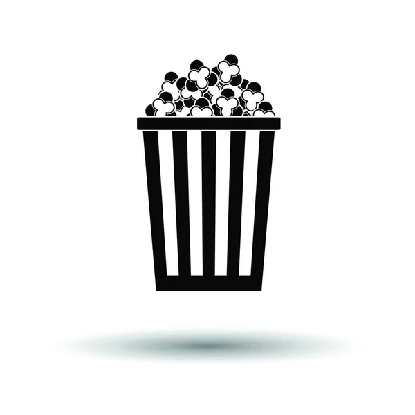 Kino Popcorn Ikona Bílé Pozadí Stínovým Designem Vektorová Ilustrace — Stockový vektor