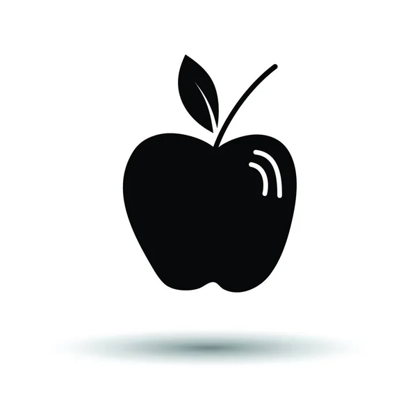 Icona Apple Sfondo Bianco Con Disegno Ombra Illustrazione Vettoriale — Vettoriale Stock