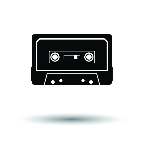 Icône Cassette Audio Fond Blanc Avec Design Ombre Illustration Vectorielle — Image vectorielle