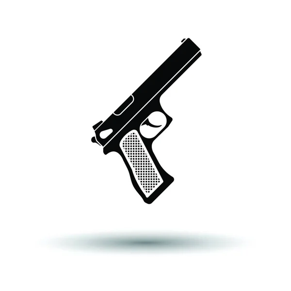 Значок Пистолета Белый Фон Теневым Дизайном Векторная Иллюстрация — стоковый вектор