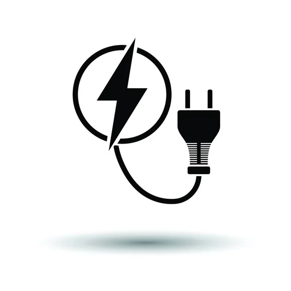 Ikona Wtyczki Elektrycznej Białe Tło Motywem Cienia Ilustracja Wektora — Wektor stockowy