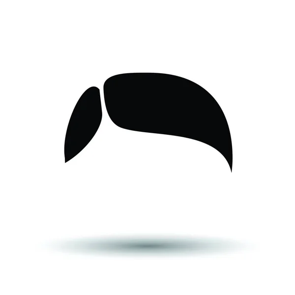 Icono Peinado Masculino Fondo Blanco Con Diseño Sombra Ilustración Vectorial — Vector de stock