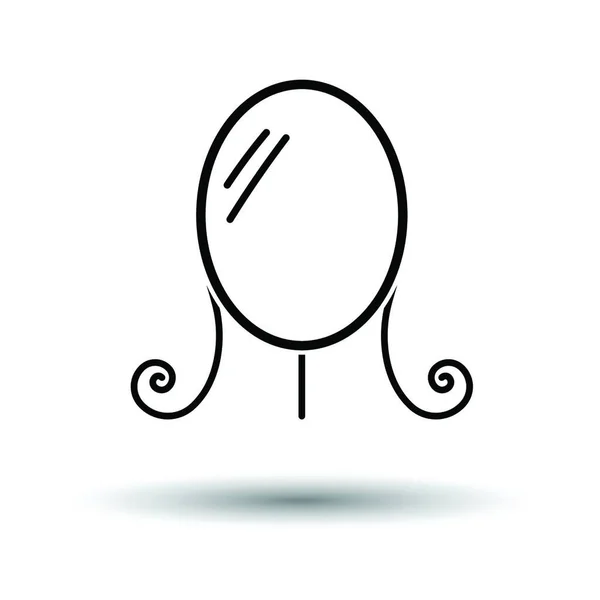 Make Icona Specchio Sfondo Bianco Con Disegno Ombra Illustrazione Vettoriale — Vettoriale Stock