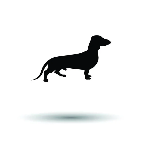 Icono Perro Dachshund Fondo Negro Con Blanco Ilustración Vectorial — Vector de stock