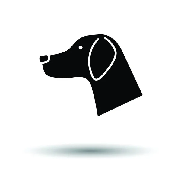 Dog Head Icon Black Background White Vector Illustration — Stock Vector