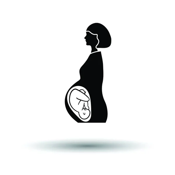 Pregnant Woman Baby Icon White Background Shadow Design Vector Illustration — Stock Vector