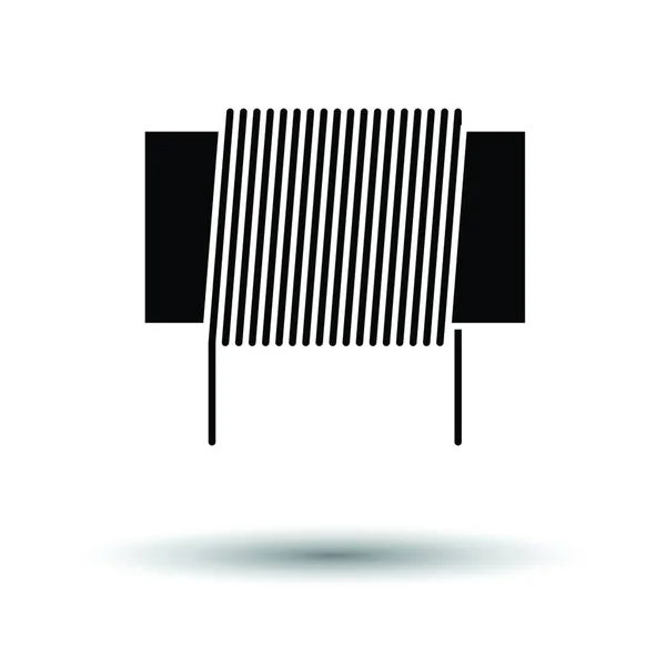 Icône Bobine Inductrice Fond Blanc Avec Design Ombre Illustration Vectorielle — Image vectorielle
