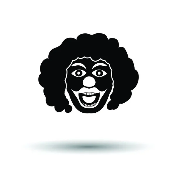 Icona Del Viso Clown Sfondo Bianco Con Disegno Ombra Illustrazione — Vettoriale Stock