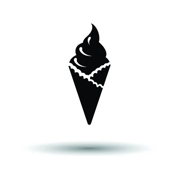 Icône Crème Glacée Fond Blanc Avec Design Ombre Illustration Vectorielle — Image vectorielle