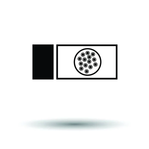 Icono Vidrio Bacteriano Fondo Blanco Con Diseño Sombra Ilustración Vectorial — Archivo Imágenes Vectoriales
