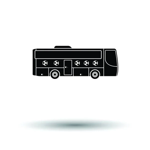 Ícone Ônibus Futebol Fundo Branco Com Design Sombra Ilustração Vetorial — Vetor de Stock