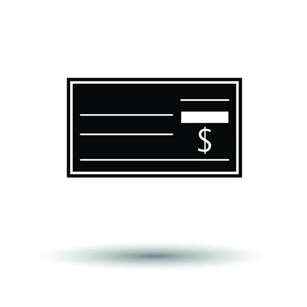 銀行の小切手のアイコン 影のデザインの白い背景 ベクターイラスト — ストックベクタ