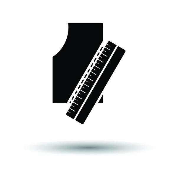 Icono Del Patrón Costura Fondo Blanco Con Diseño Sombra Ilustración — Vector de stock