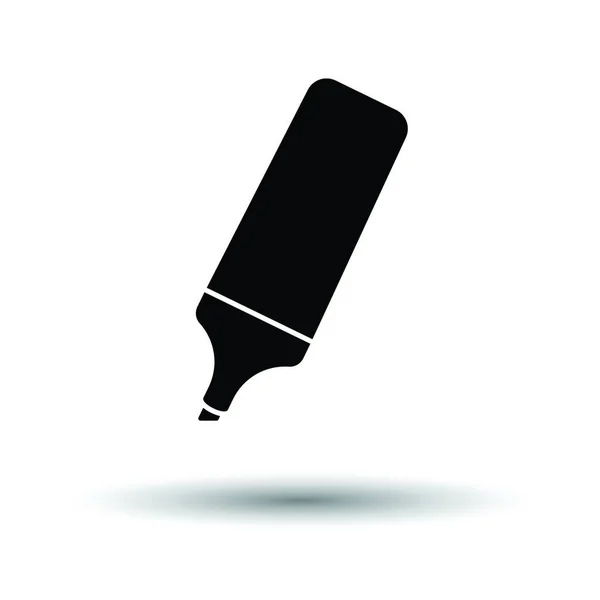 Icona Del Marcatore Sfondo Bianco Con Disegno Ombra Illustrazione Vettoriale — Vettoriale Stock