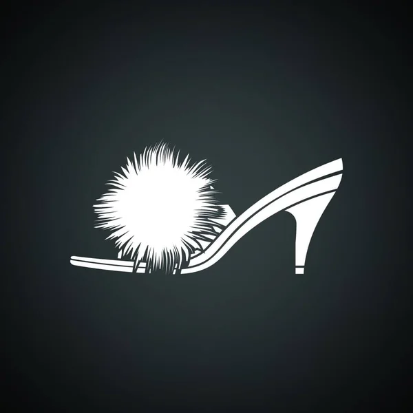 Жінка Поп Взуття Значок Чорний Фон Білим Векторні Ілюстрації — стоковий вектор