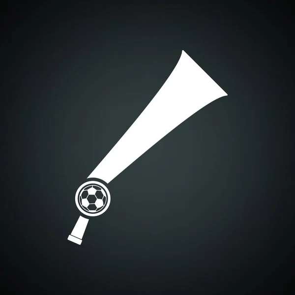 Kibice Piłki Nożnej Nakręcają Ikonę Zabawek Czarne Tło Białym Ilustracja — Wektor stockowy
