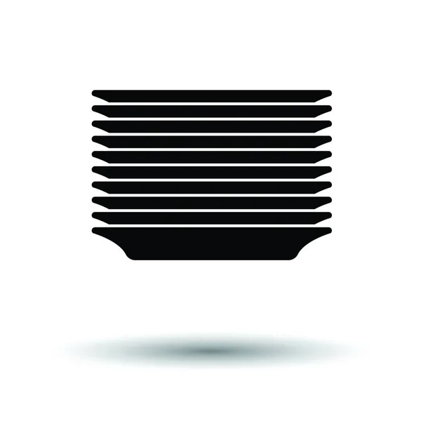 プレート スタック アイコン 影のデザインの白い背景 ベクターイラスト — ストックベクタ