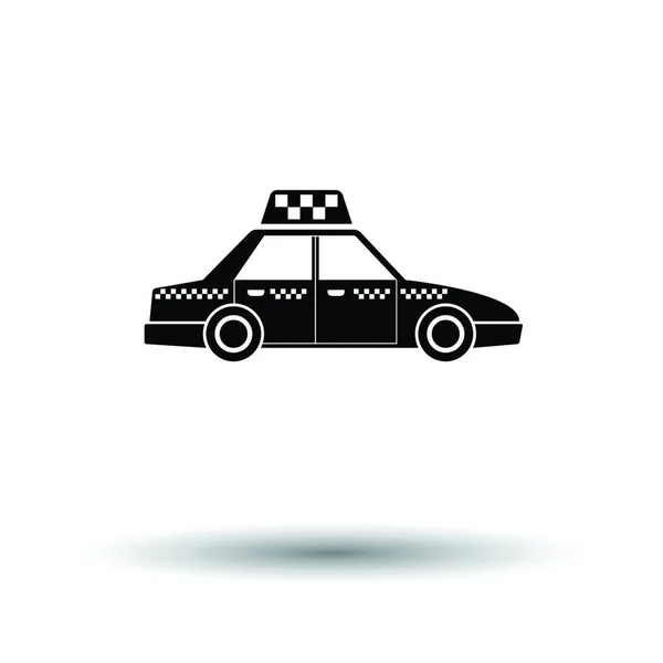 Taxibilsikonen Vit Bakgrund Med Skuggdesign Vektorillustration — Stock vektor