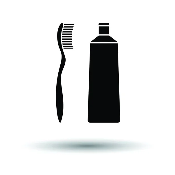 Toothpaste Pincel Ícone Fundo Branco Com Design Sombra Ilustração Eleitor —  Vetores de Stock