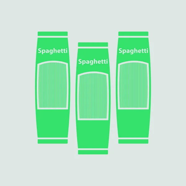 Ikona Balíčku Špaget Šedé Pozadí Zelenou Vektorová Ilustrace — Stockový vektor