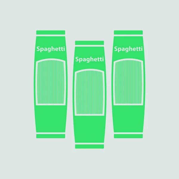 Icono Del Paquete Spaghetti Gracioso Fondo Con Verde Ilustración Vectores — Vector de stock