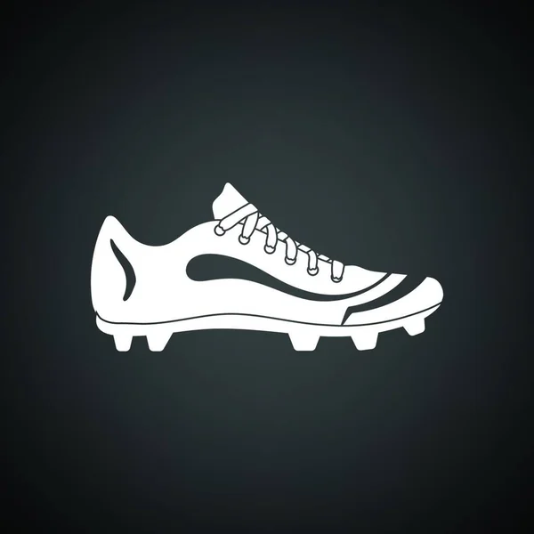 American Football Schuh Ikone Schwarzer Hintergrund Mit Weiß Vektorillustration — Stockvektor
