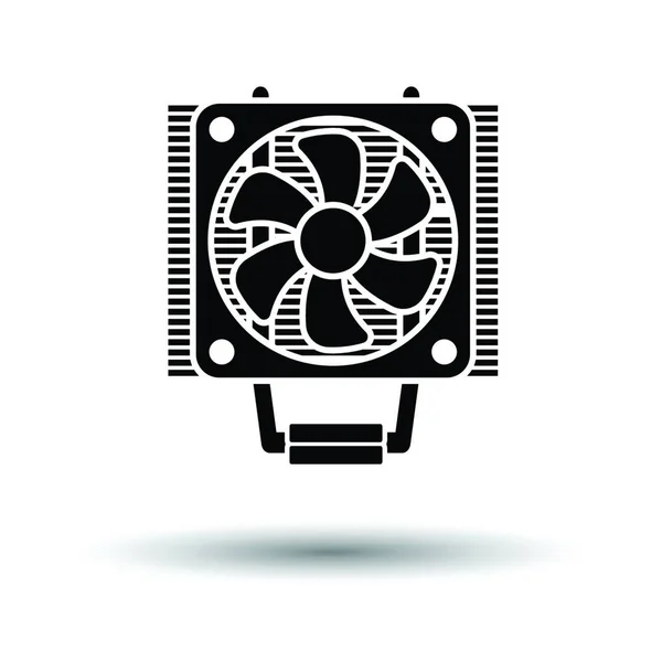 Cpu Fan Icon Black Background White Vector Illustration — Stock Vector