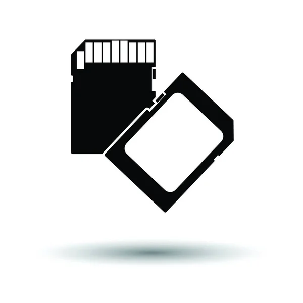 Memory Card Icon Black Background White Vector Illustration — Stock Vector