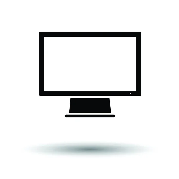 Icono Del Monitor Fondo Negro Con Blanco Ilustración Vectorial — Archivo Imágenes Vectoriales