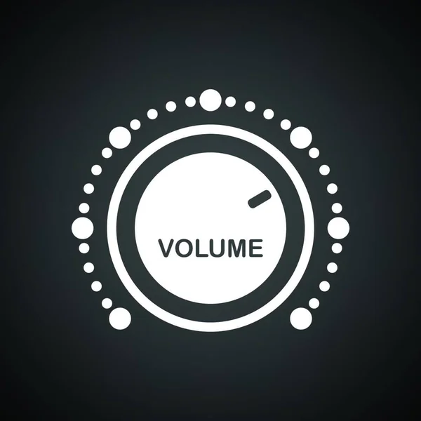 Volume Controle Icoon Zwarte Achtergrond Met Wit Vectorillustratie — Stockvector