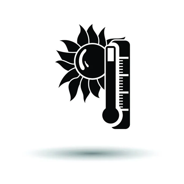 Літня Теплова Ікона Білий Фон Дизайном Тіней Векторні Ілюстрації — стоковий вектор