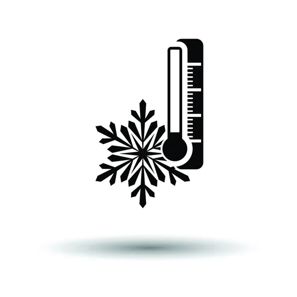 Зимняя Икона Холода Белый Фон Теневым Дизайном Векторная Иллюстрация — стоковый вектор