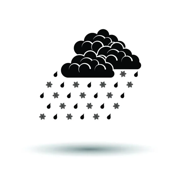 Rain Snow Icon White Background Shadow Design Vector Illustration — Stock Vector