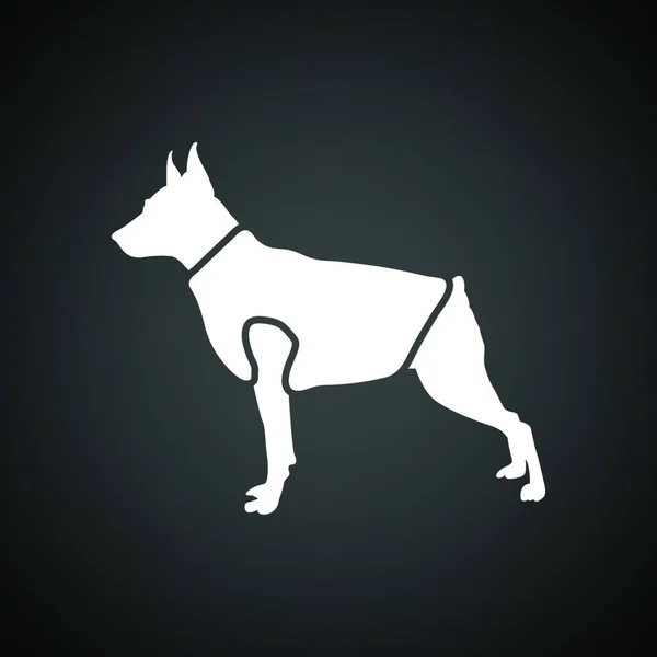 Hundetuch Symbol Schwarzer Hintergrund Mit Weiß Vektorillustration — Stockvektor