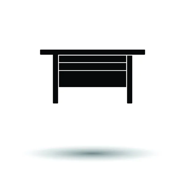 Icono Mesa Oficina Jefe Fondo Blanco Con Diseño Sombra Ilustración — Vector de stock