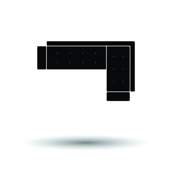 Γωνιακός Καναπές Εικονίδιο Λευκό Φόντο Σχέδιο Σκιάς Εικονογράφηση Διανύσματος — Διανυσματικό Αρχείο