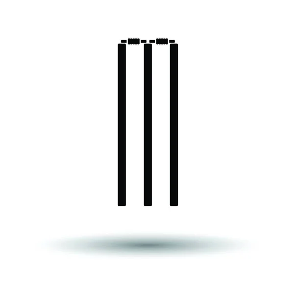Icono Cricket Wicket Fondo Blanco Con Diseño Sombra Ilustración Vectorial — Archivo Imágenes Vectoriales