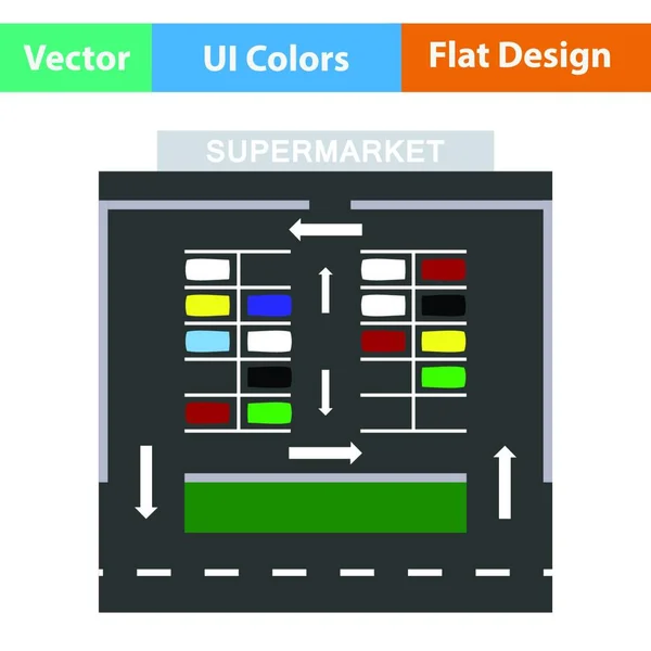 Das Symbol Des Supermarktparkplatzes Flaches Design Vektorillustration — Stockvektor