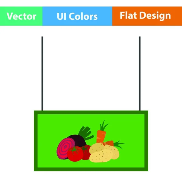 Значок Отдела Овощей Плоский Дизайн Векторная Иллюстрация — стоковый вектор